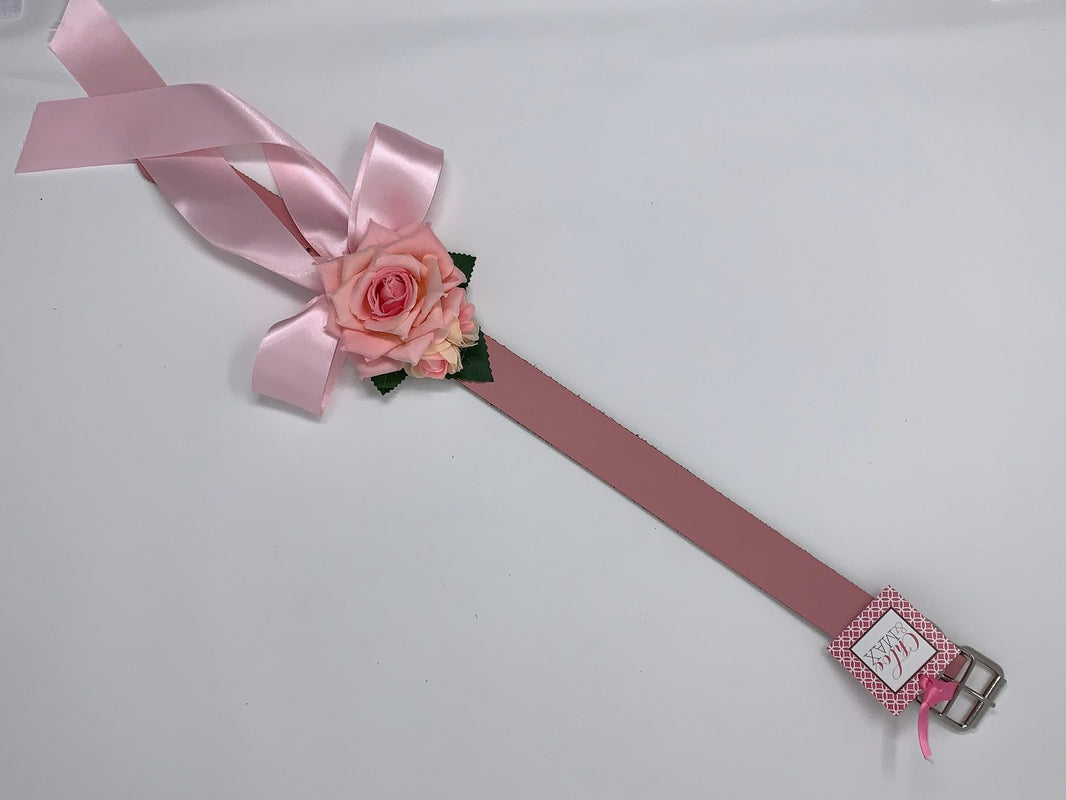 Pink Collar / Pink Rose Dog Collar image 1