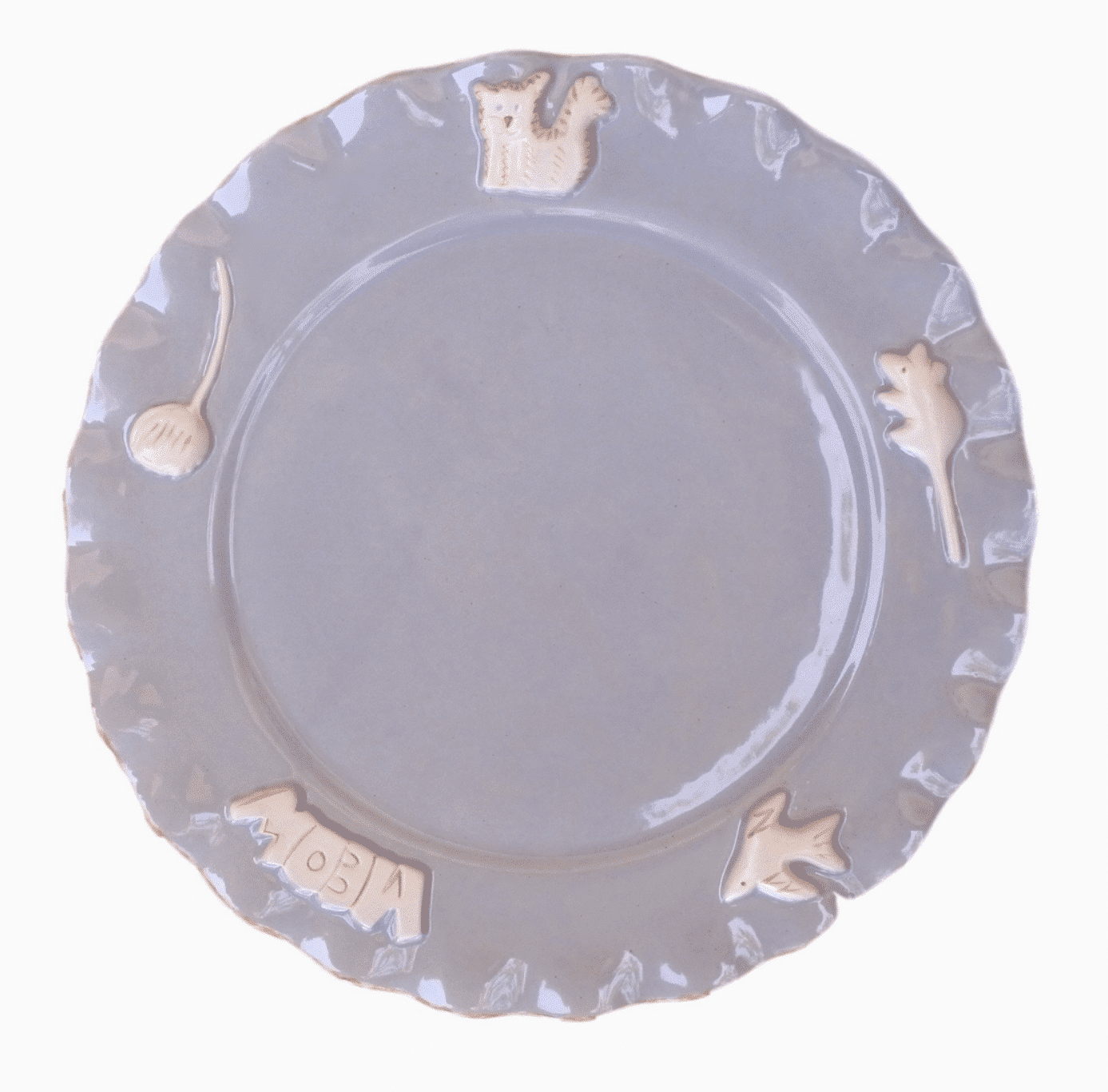 Ceramic Cat Whisker Plate - French Grey image 0