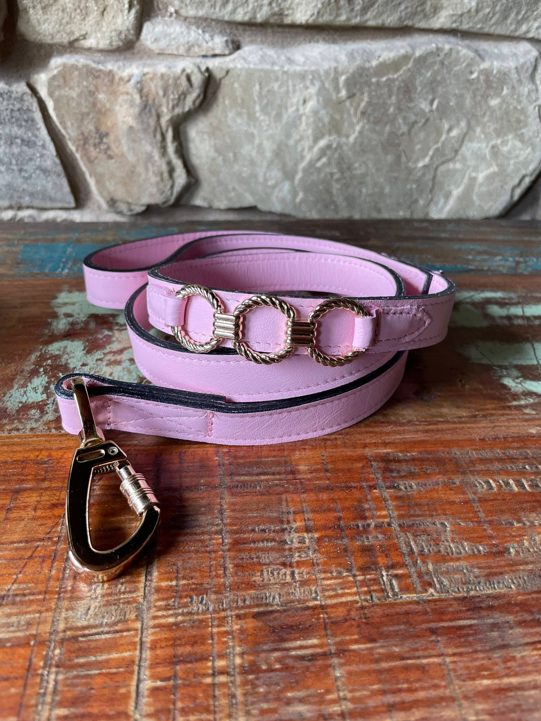 Athena Dog Leash with Icon in Sweet Pink & Gold image 0