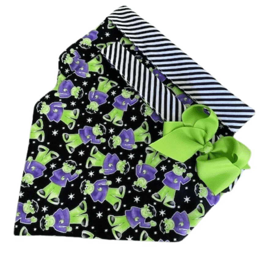 Frankenstein Dog Bandana with Bow image 0