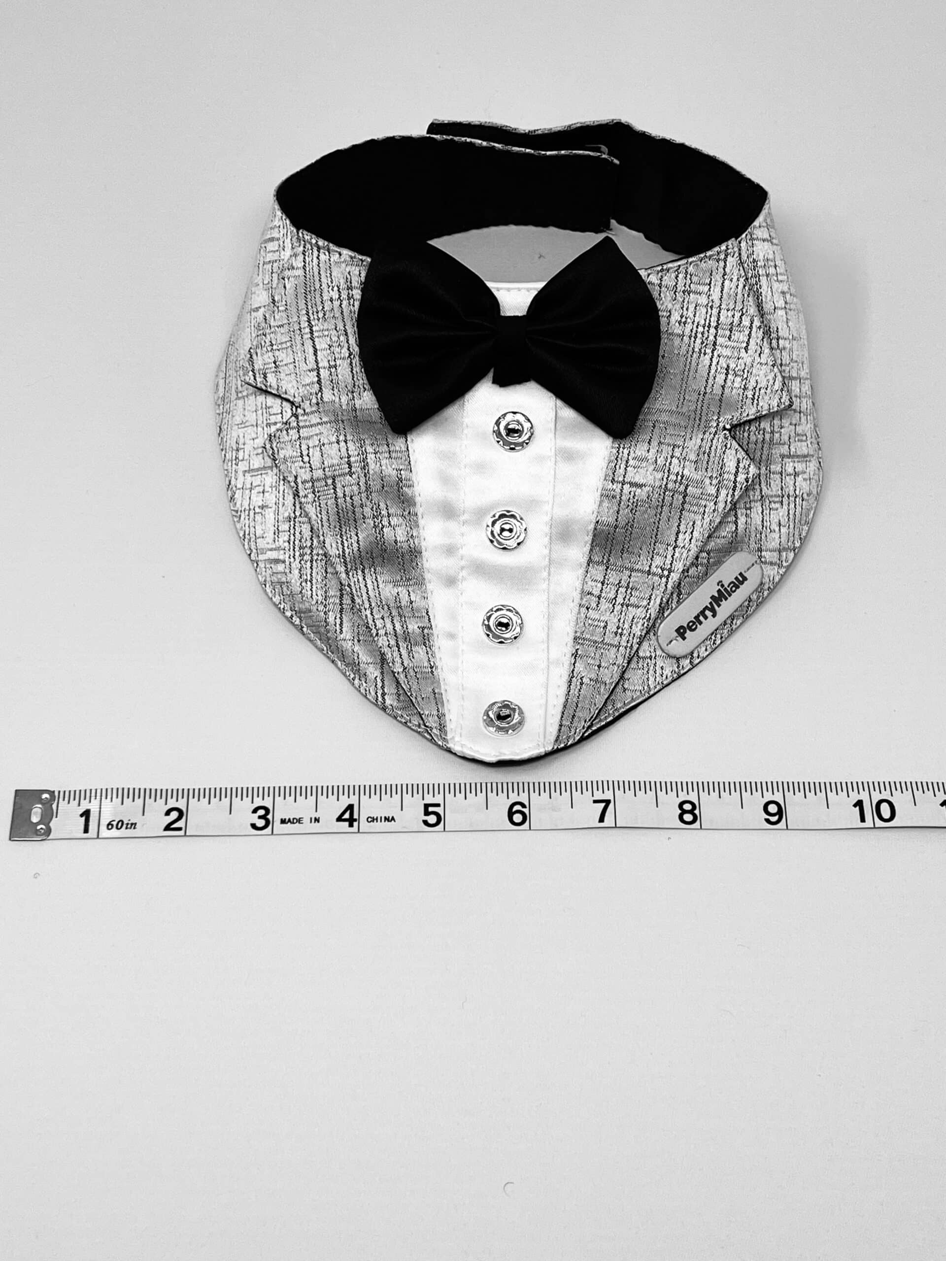 PerryMiau Tuxedo Dog Bib - Large, Gray image