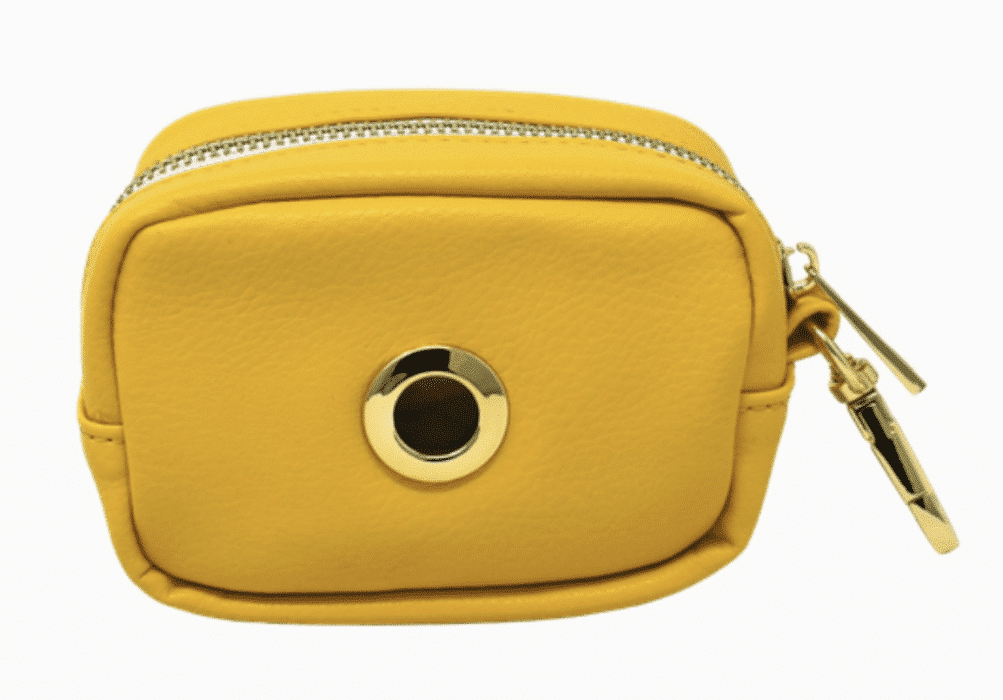 Colie Bag Dispenser/ Treat Pouch - Yellow Vegan Leather image 2