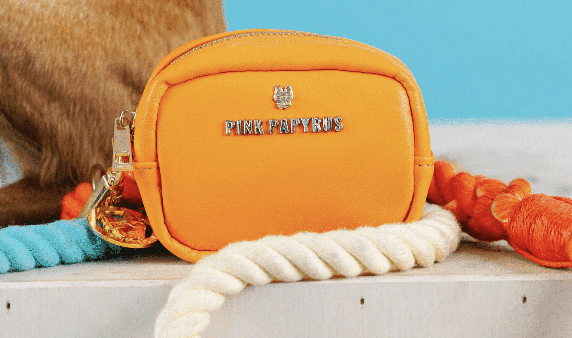Keanu Bag Dispenser/ Treat Pouch - Orange Vegan Leather image 0