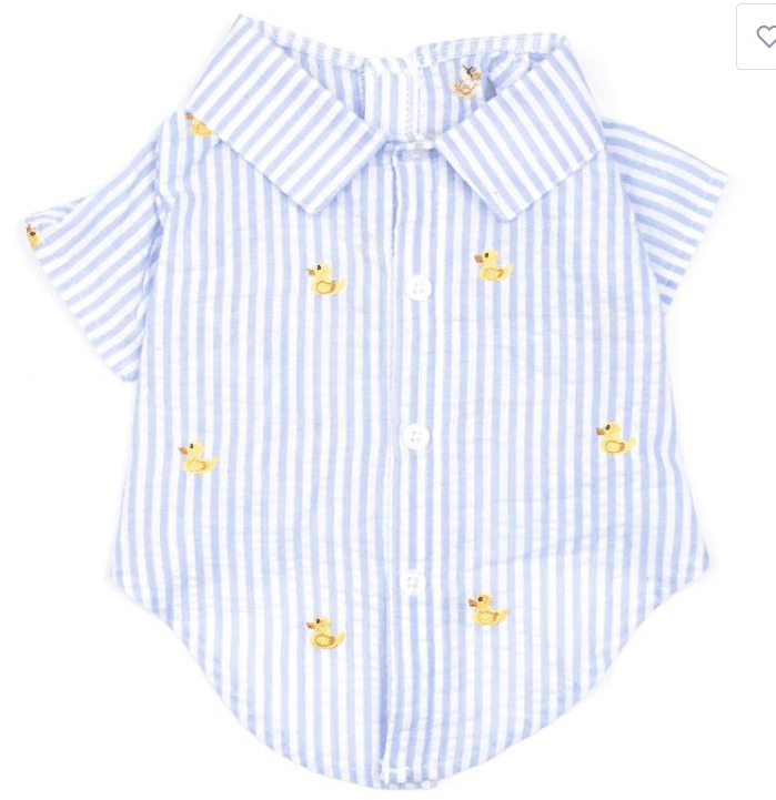 Lt. Blue Stripe Rubber Duck Dog Shirt image 0