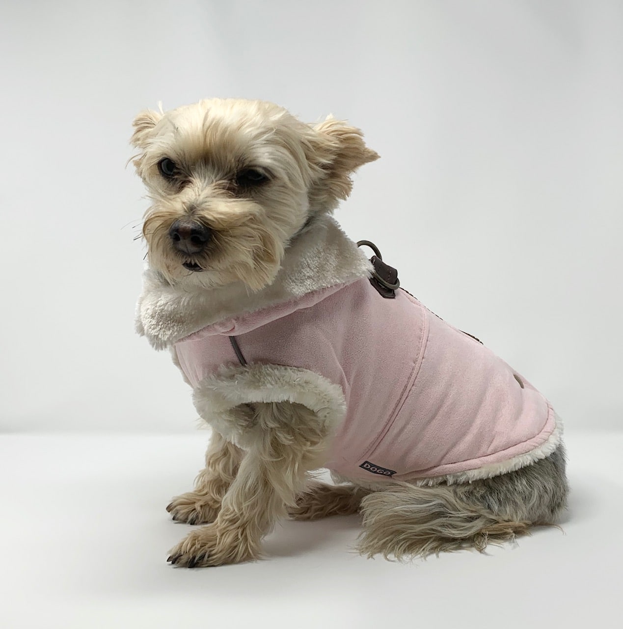Furry Runner Dog Coat – Pink image 0