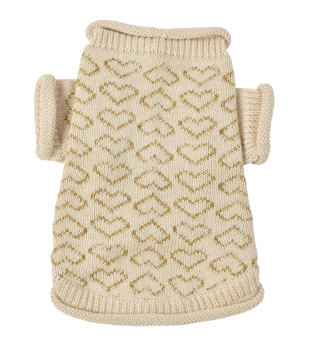 Heart to Heart Dog Sweater - Beige image 0
