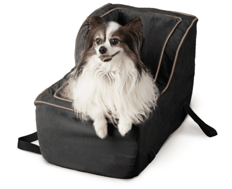 Snoozer Luxury High-Back Console Dog Car Seat - Black / Herringbone - Large image