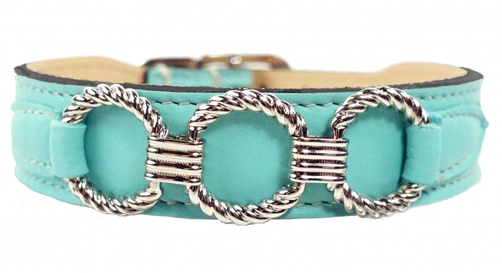 Athena Dog Collar in Turquoise & Nickel image 0