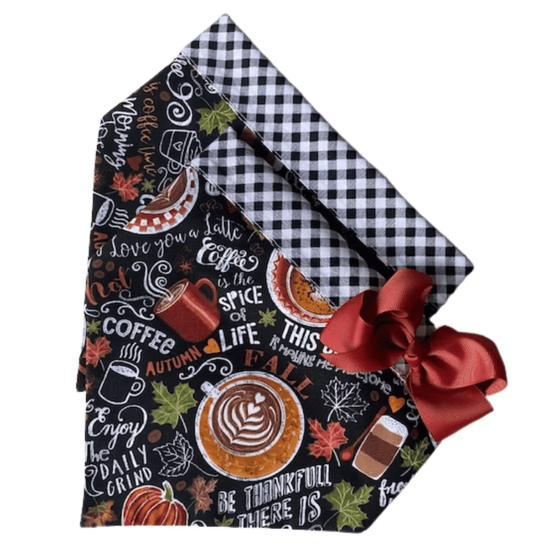 Pumpkin Latte Dog Bandana with Bow image 0