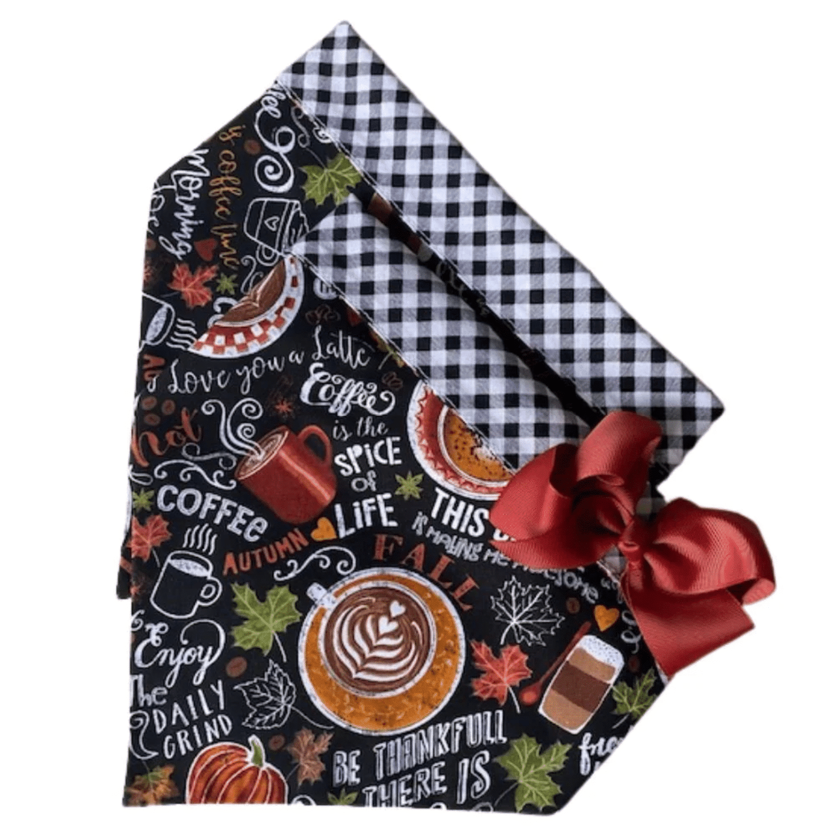 Pumpkin Latte Dog Bandana with Bow image 0