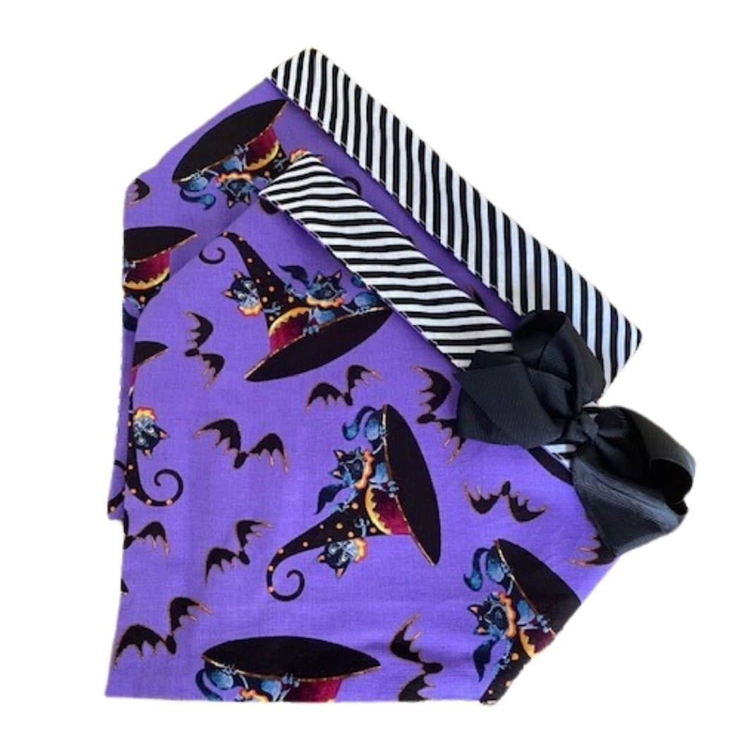 Witches Hats & Cats Dog Bandana with Bow image 0