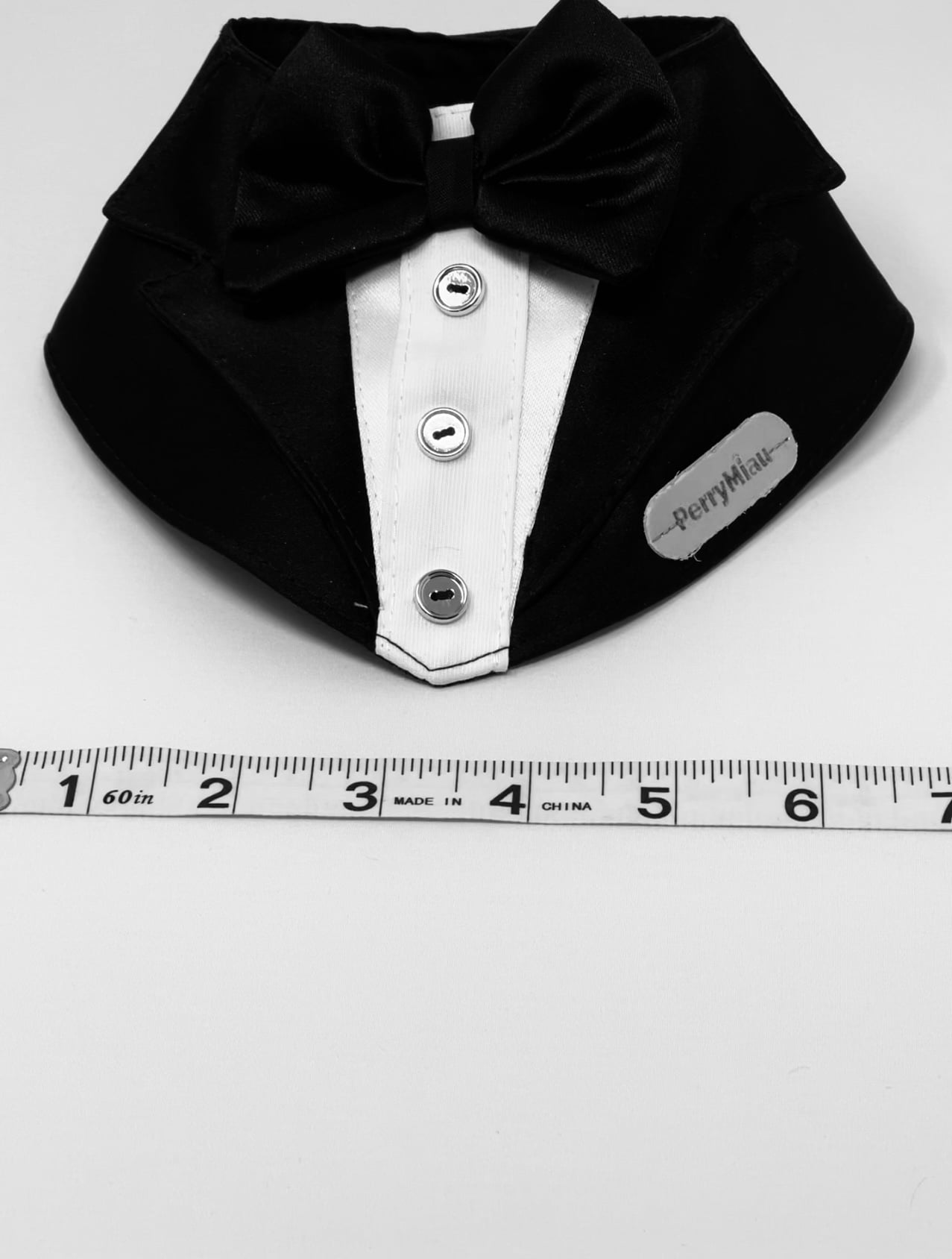 PerryMiau Tuxedo Dog Bib - Medium, Black image