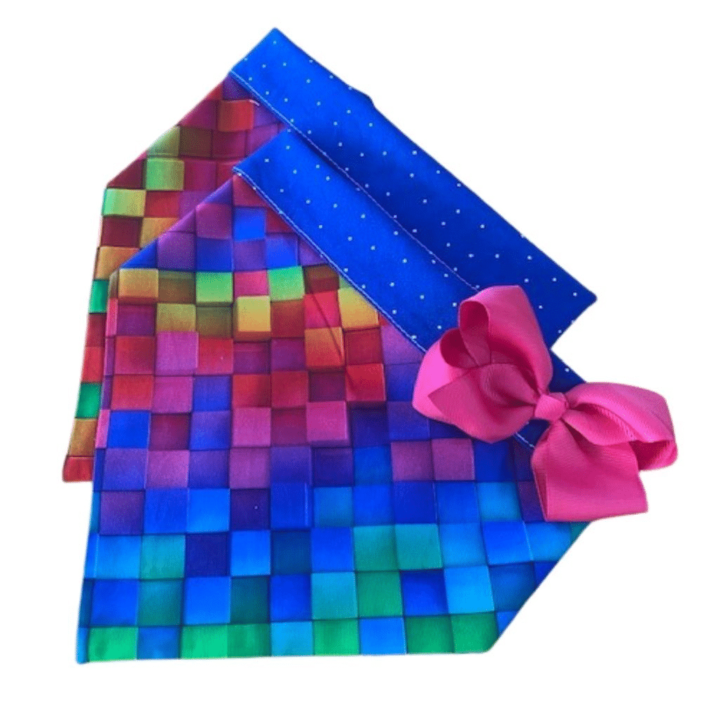 Rainbow Blocks Dog Bandana no bow image 0