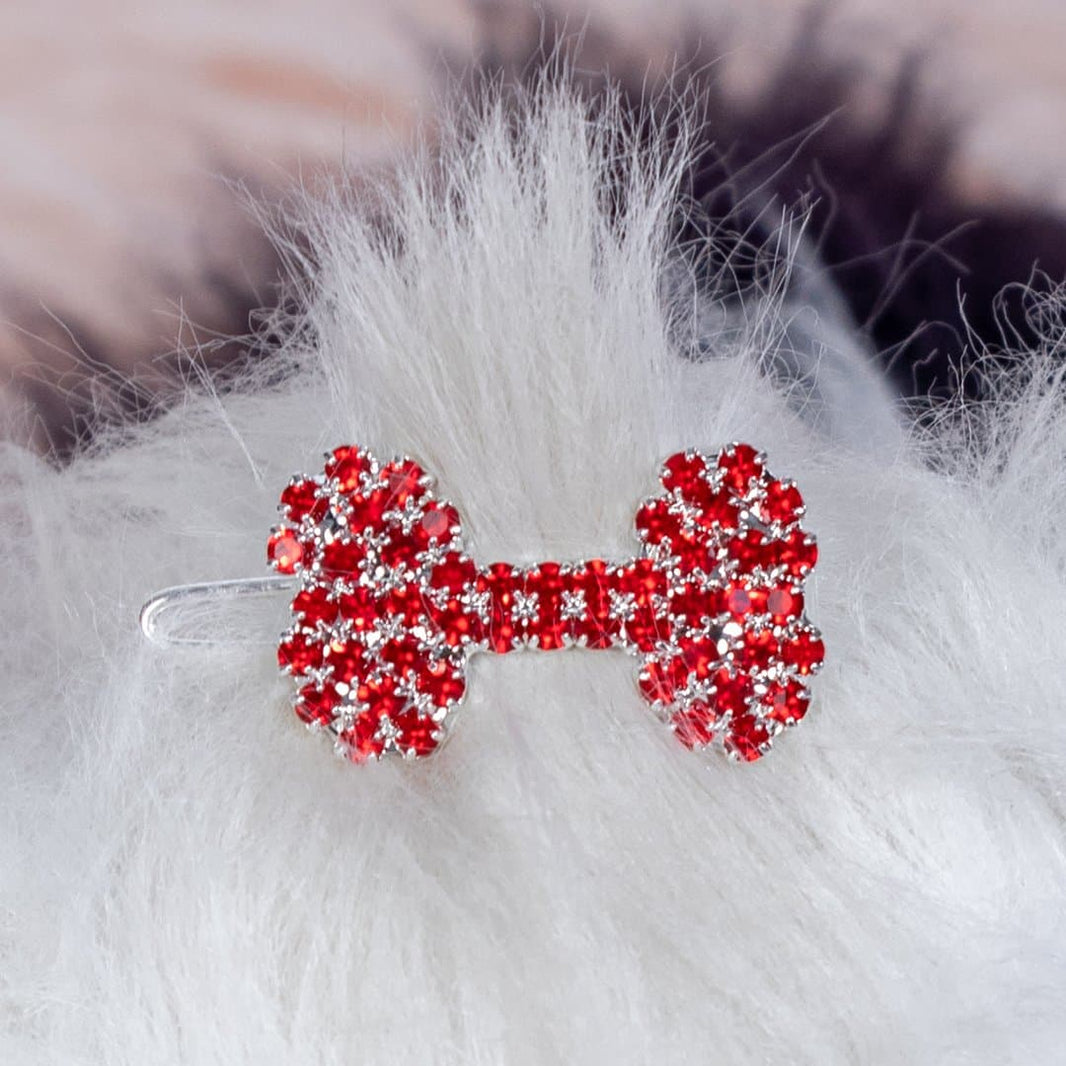 Crystal Bone Barrette - Red image 0