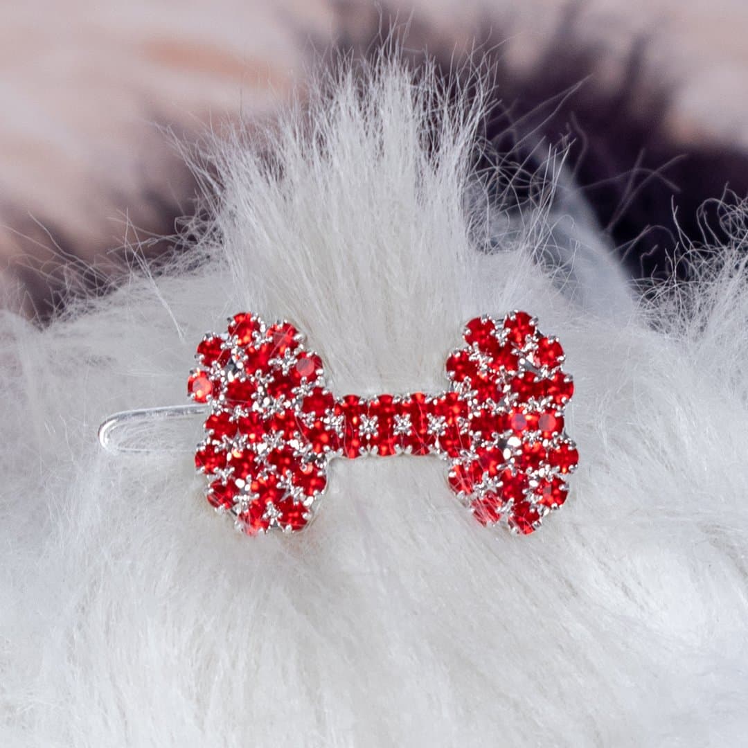 Crystal Bone Barrette - Red image 0