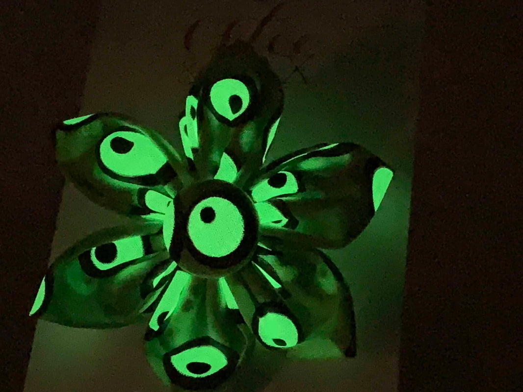 Glow in the Dark Googly Eyes Flower for Dog Collar image 1