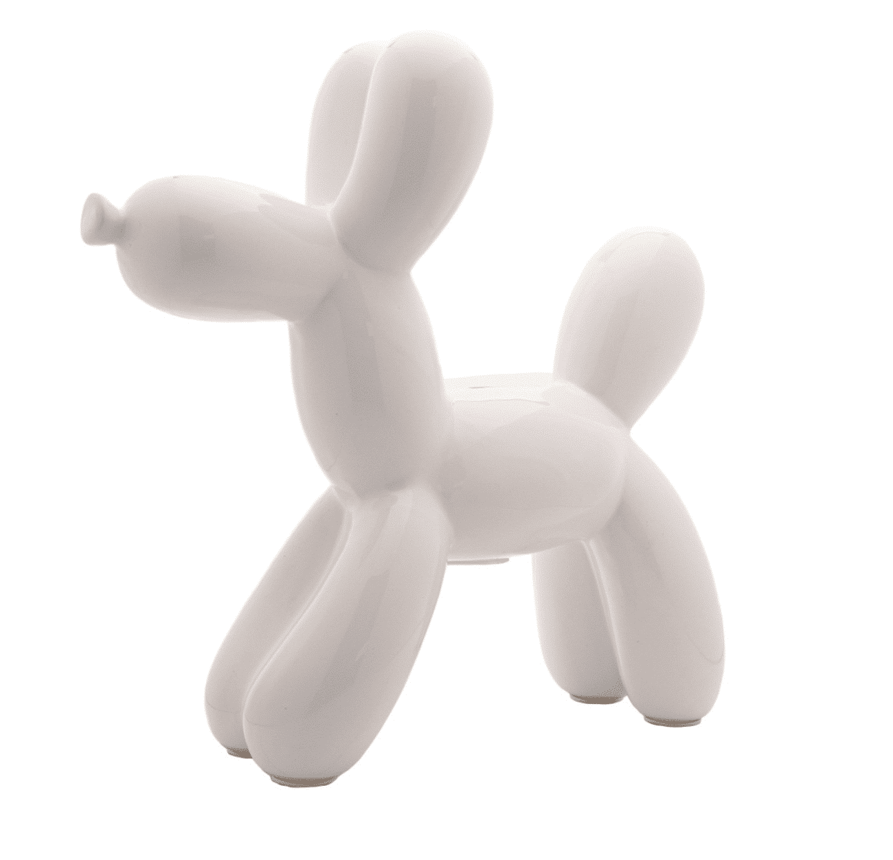 White 12" Ceramic Balloon Dog Bank image 0