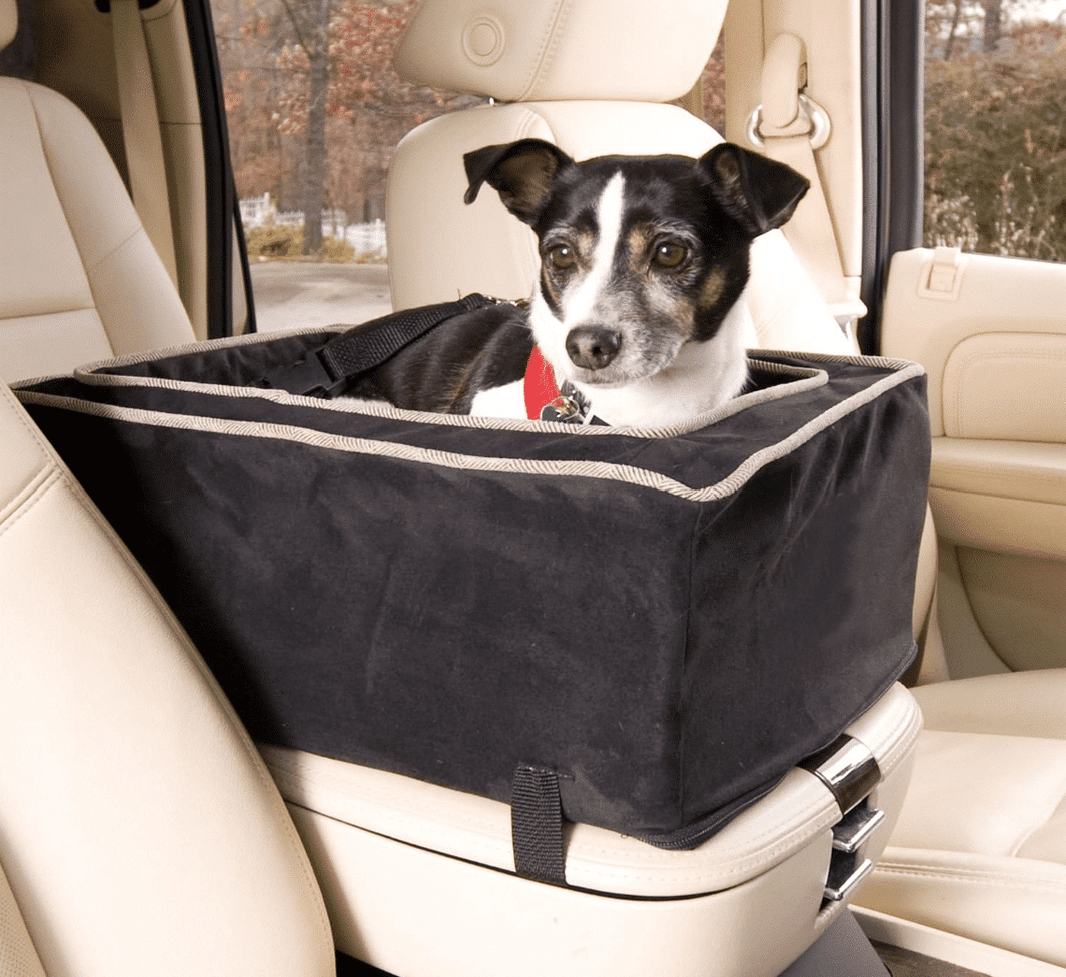 Snoozer Luxury Console Dog Car Seat with Microfiber - Black / Herringbone - Large image 0