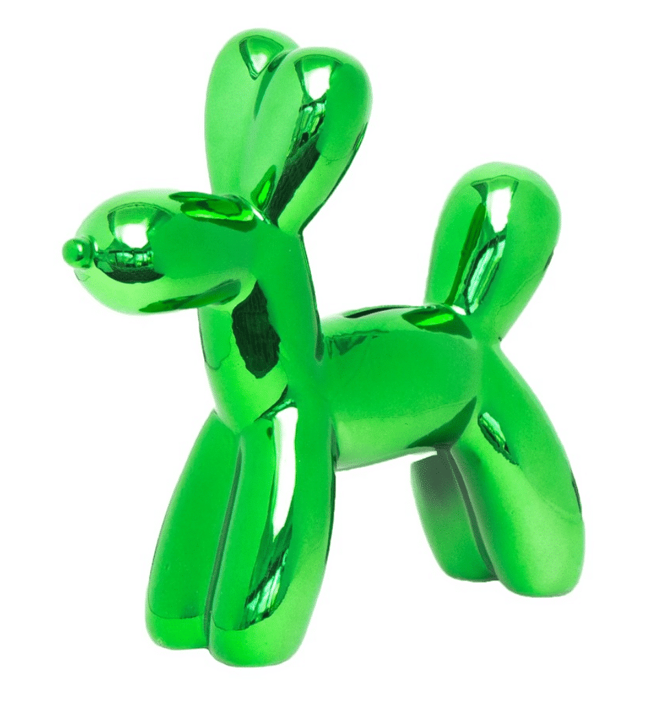 Kelly Green Mini Balloon Dog Bank image 0