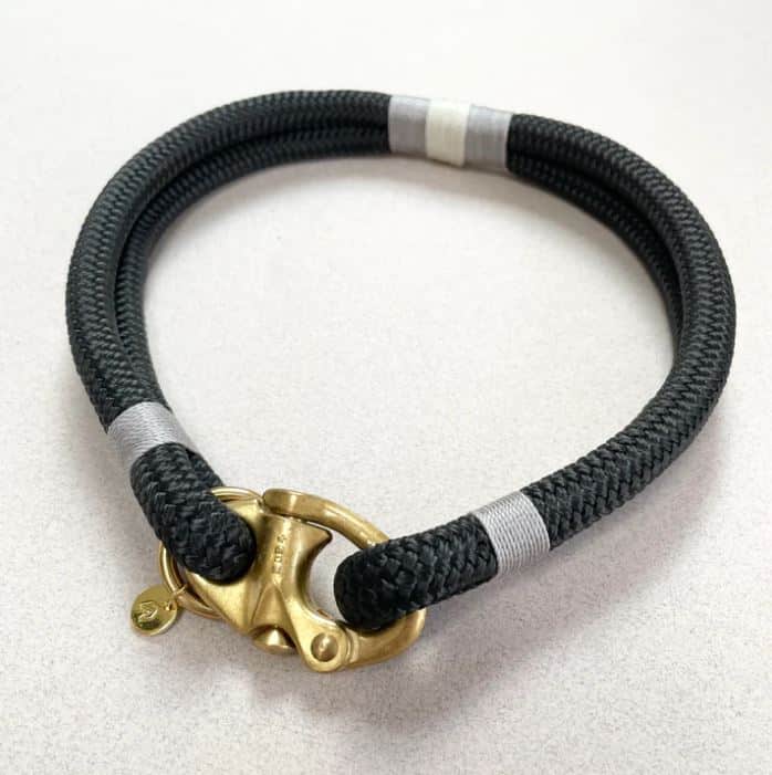 Oonalfie Classic Rope Dog Collar - Silver Birch image 1