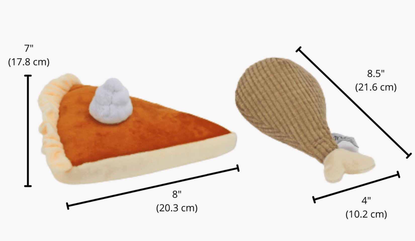 Thanksgiving Pumpkin Pie  or Turkey Leg Plush Dog Toy image 2