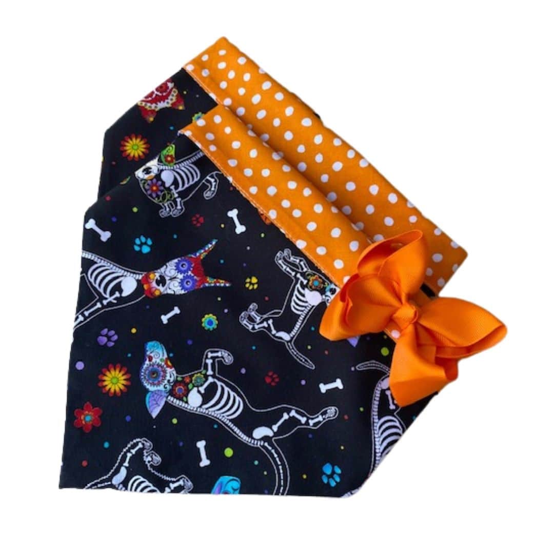 Skeleton Dogs Dog Bandana no bow image 0