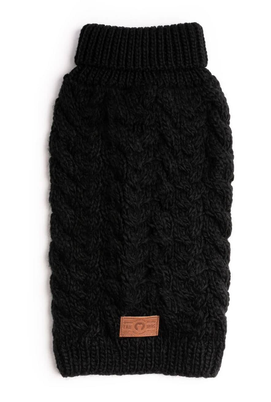 Black Wool Turtleneck Dog Sweater image 0