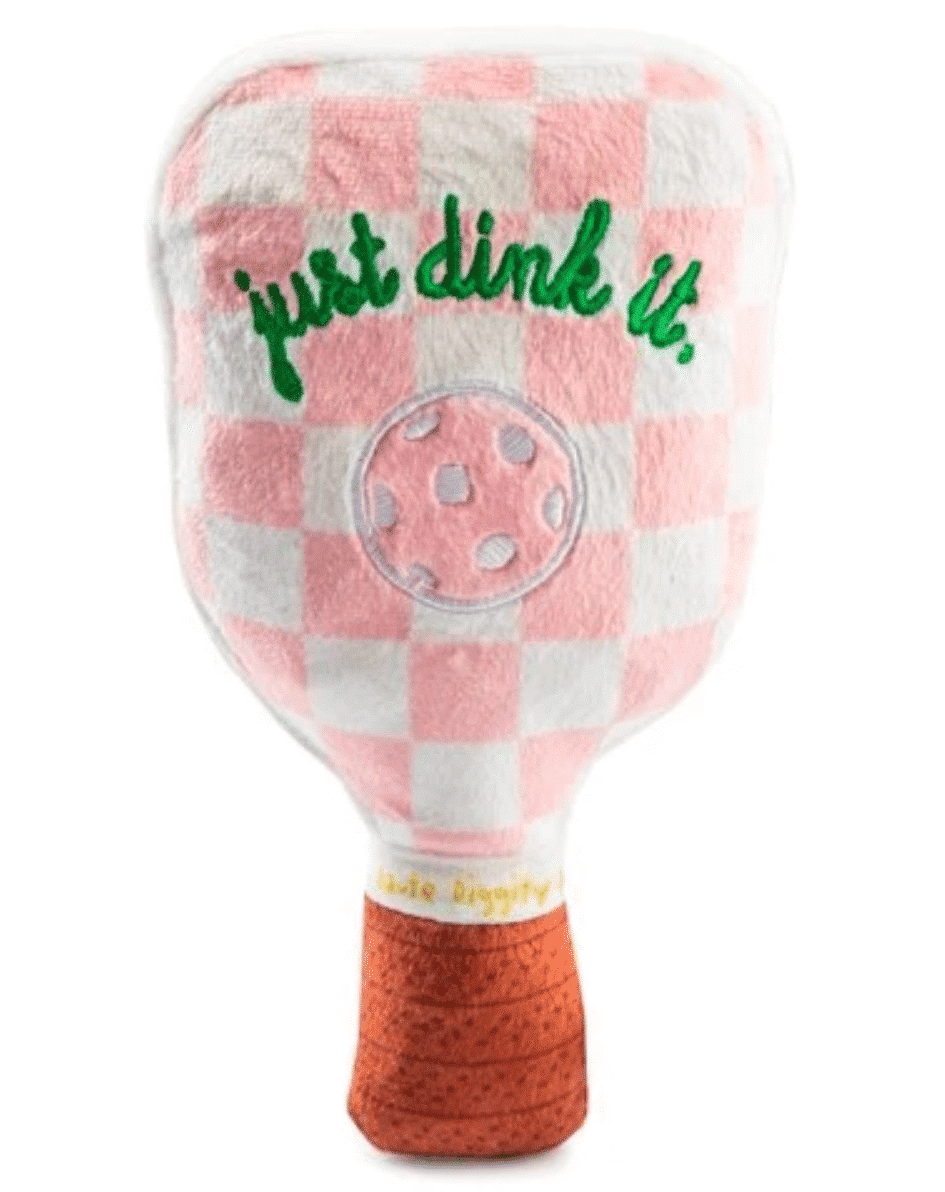 Pink Checker Pickleball Paddle Dog Toy image 1