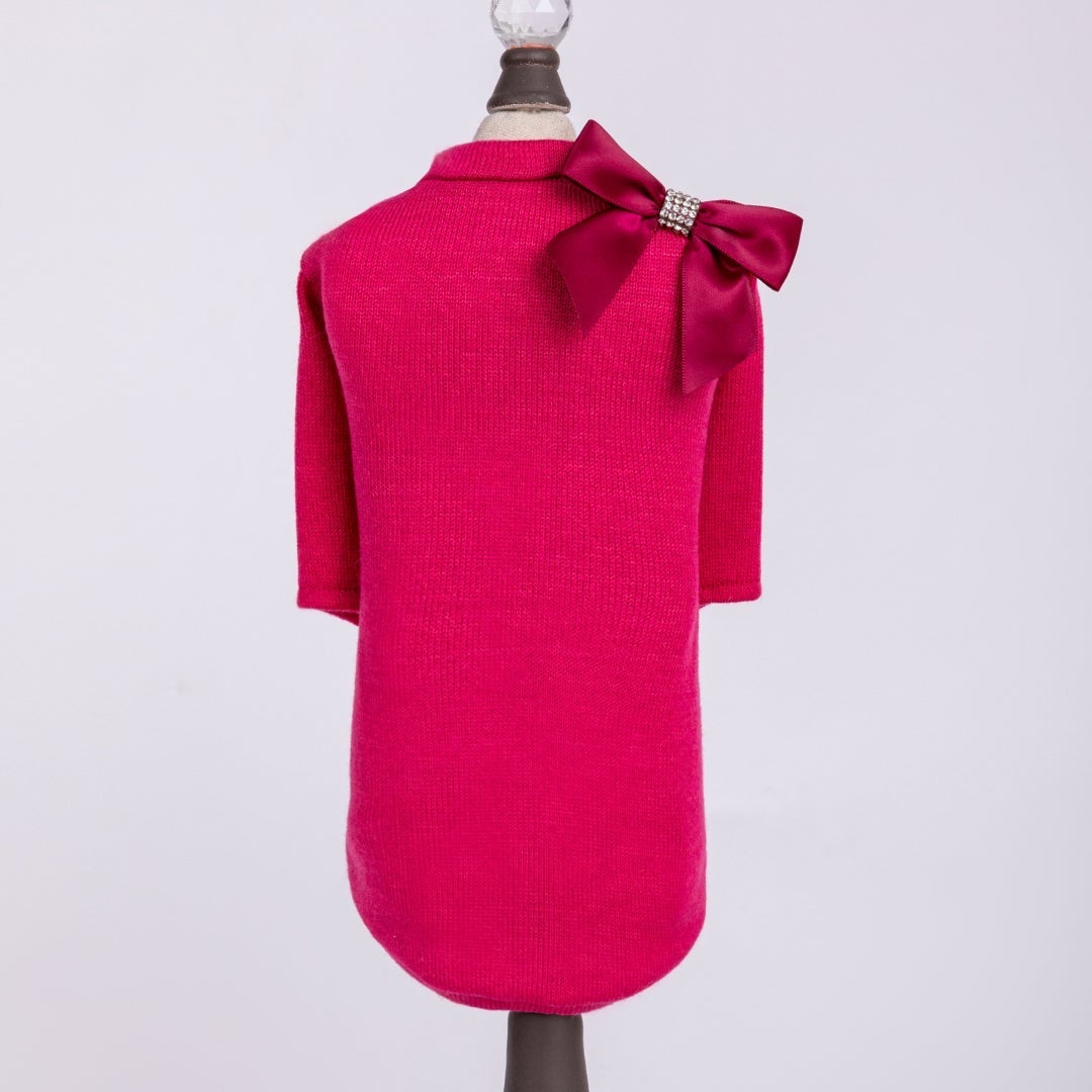Cocktail Hour Dog Tee - Fuchsia image 0