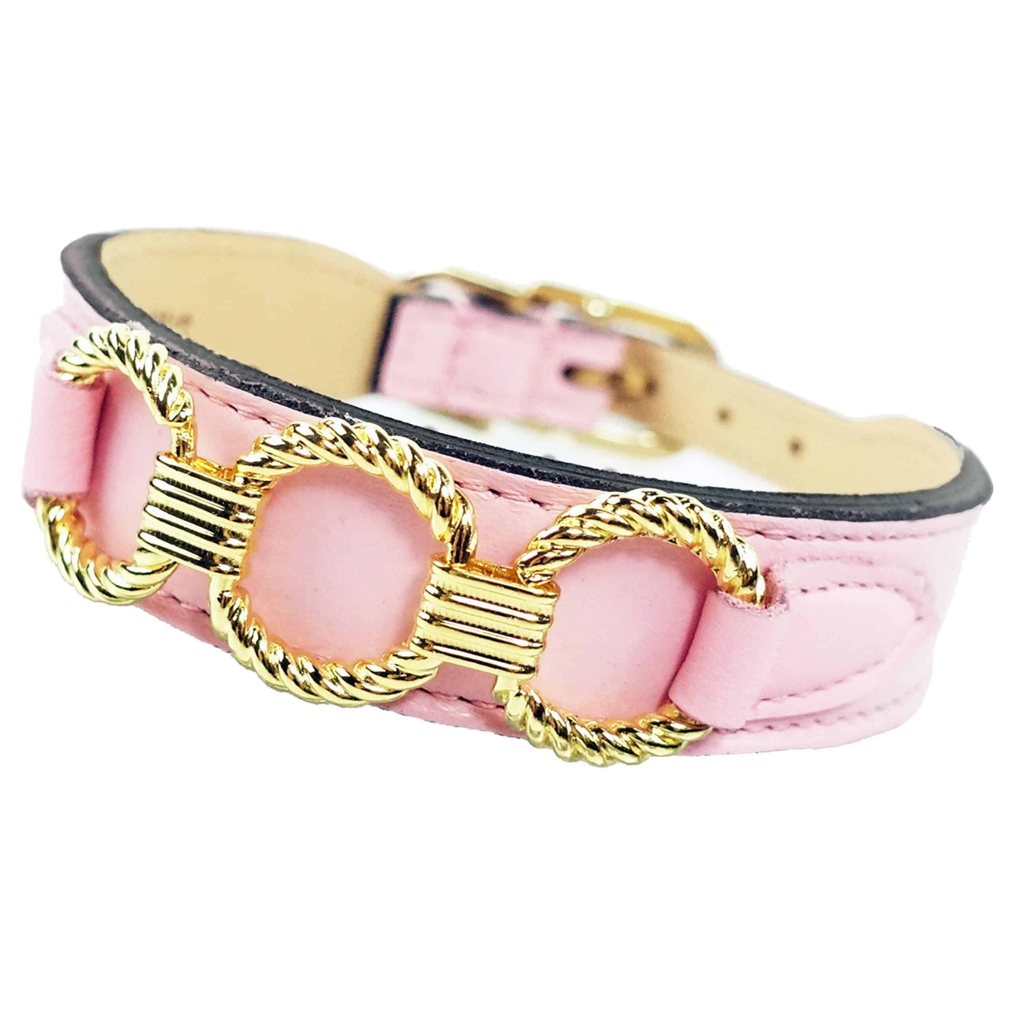 Athena in Sweet Pink & Gold Dog Collar image 0