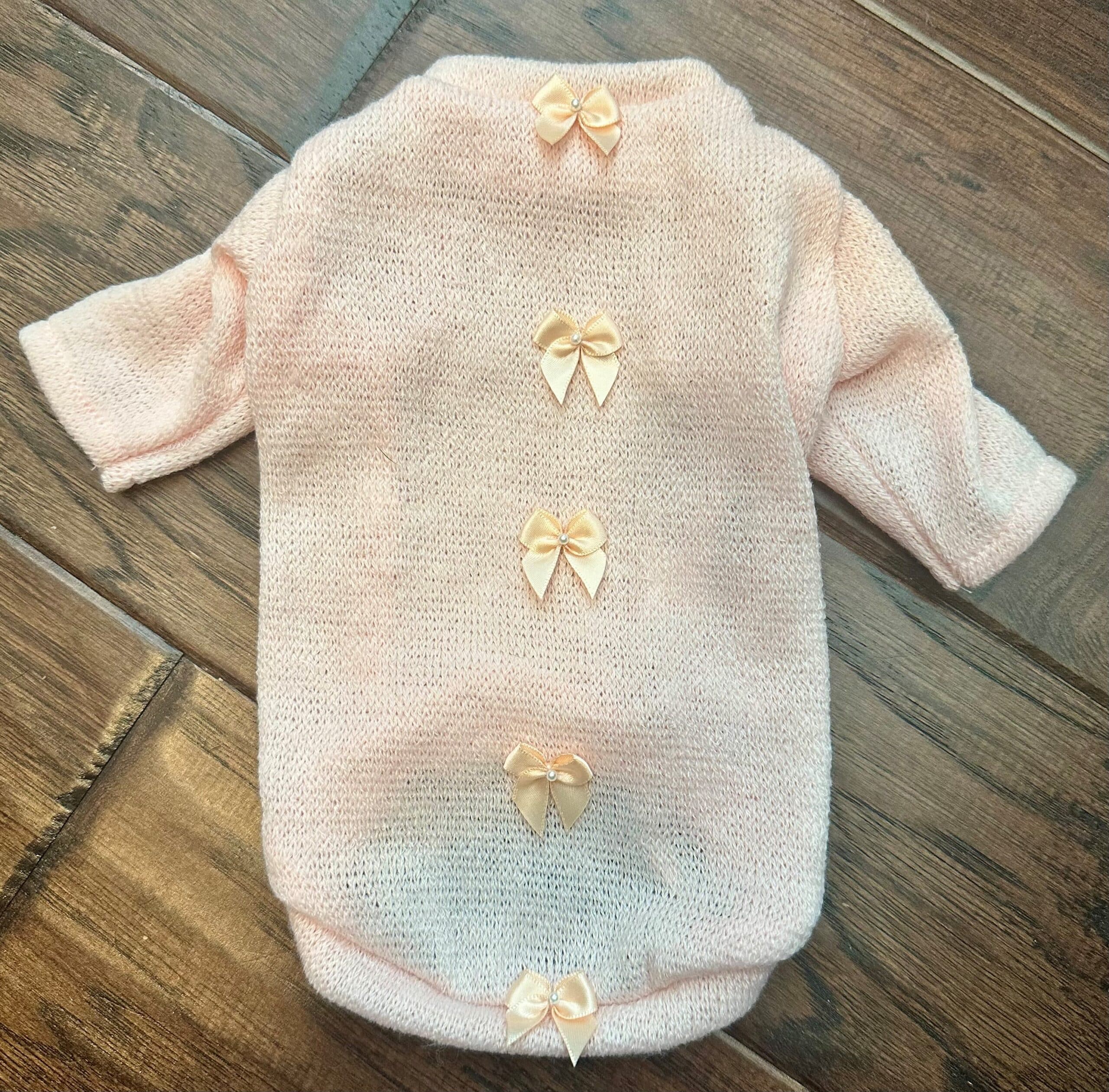 Dainty Bow Peach Dog Sweater image 2