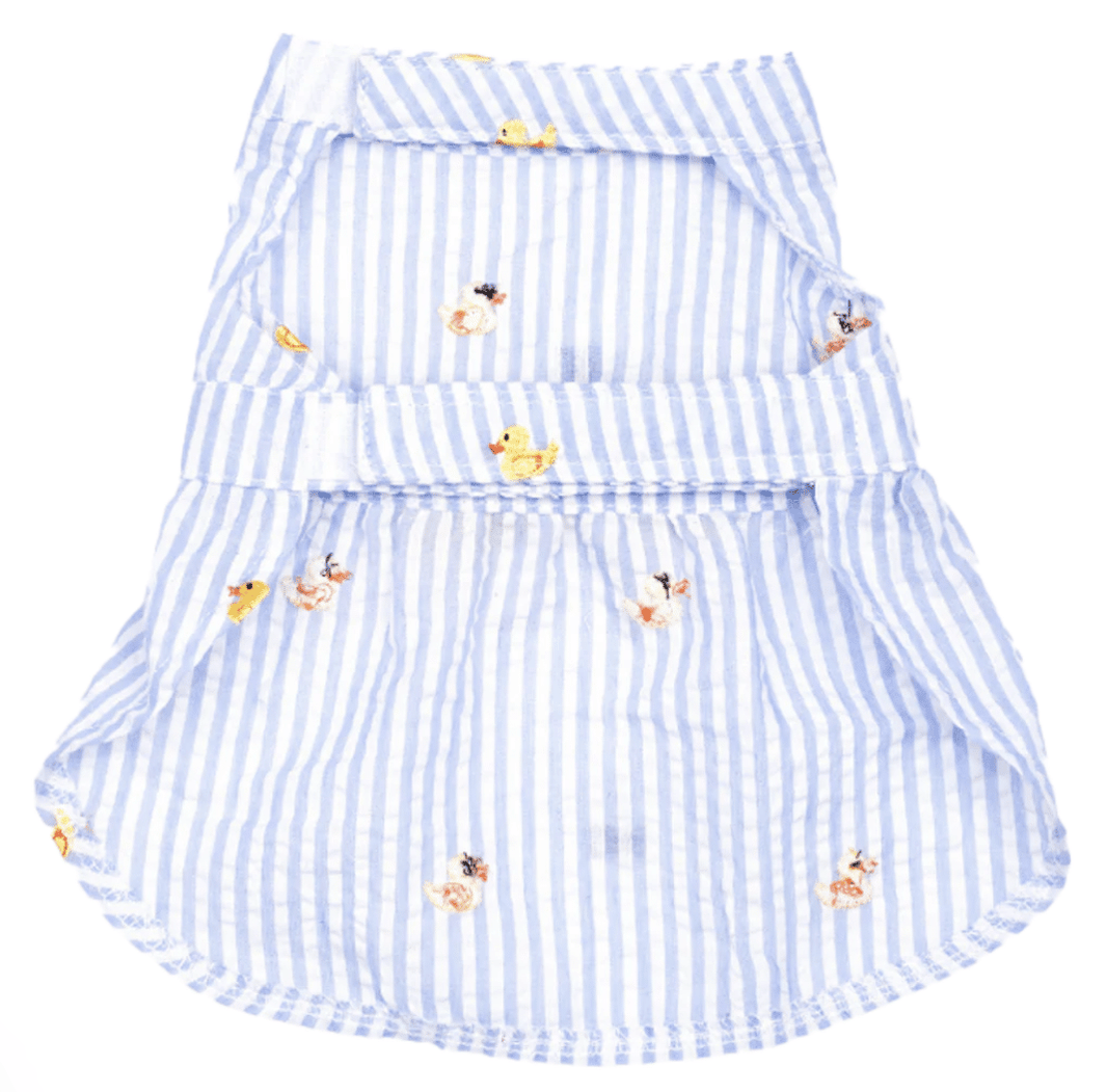 Lt. Blue Stripe Rubber Duck Dog Dress image 1