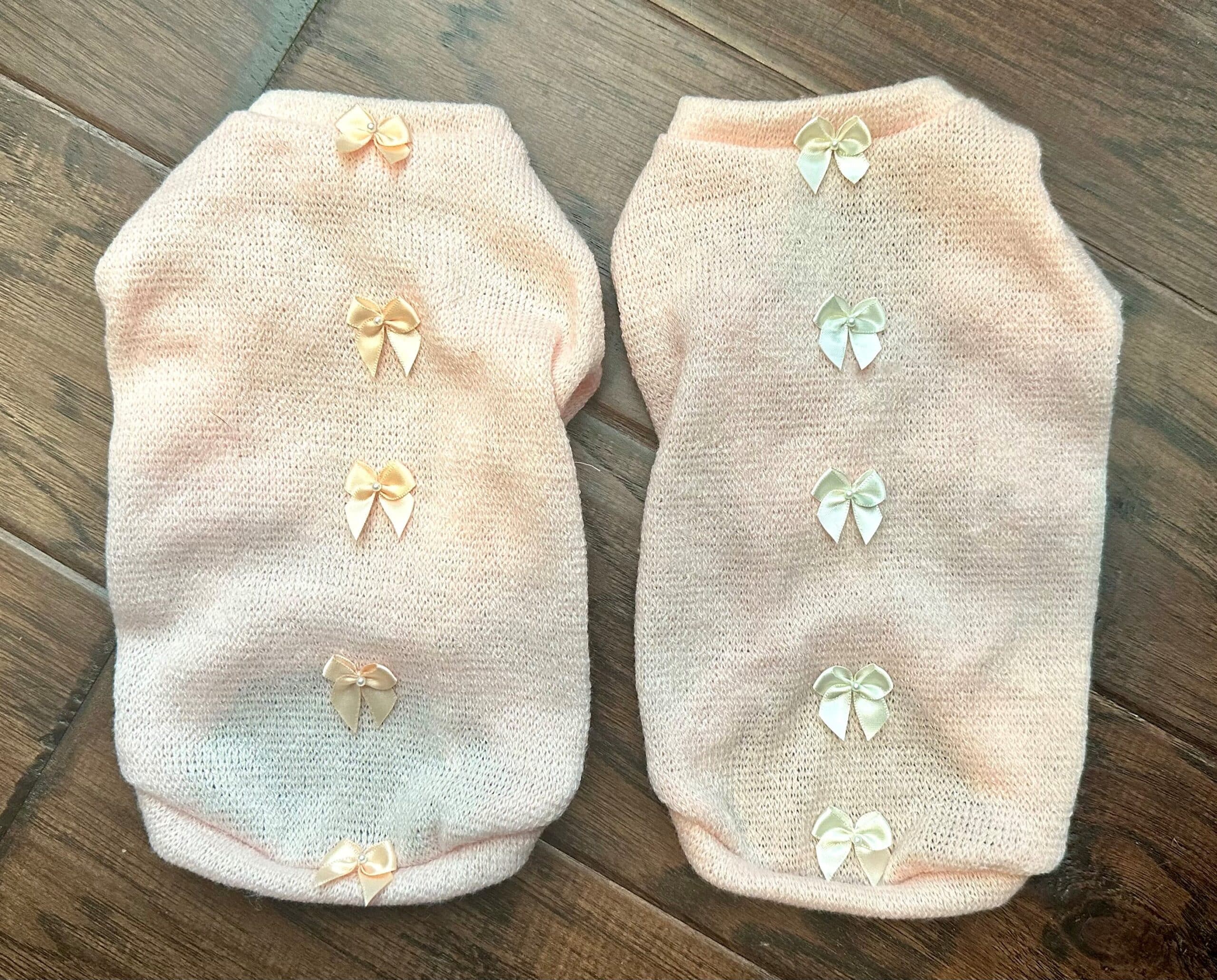 Dainty Bow Peach Dog Sweater image 0