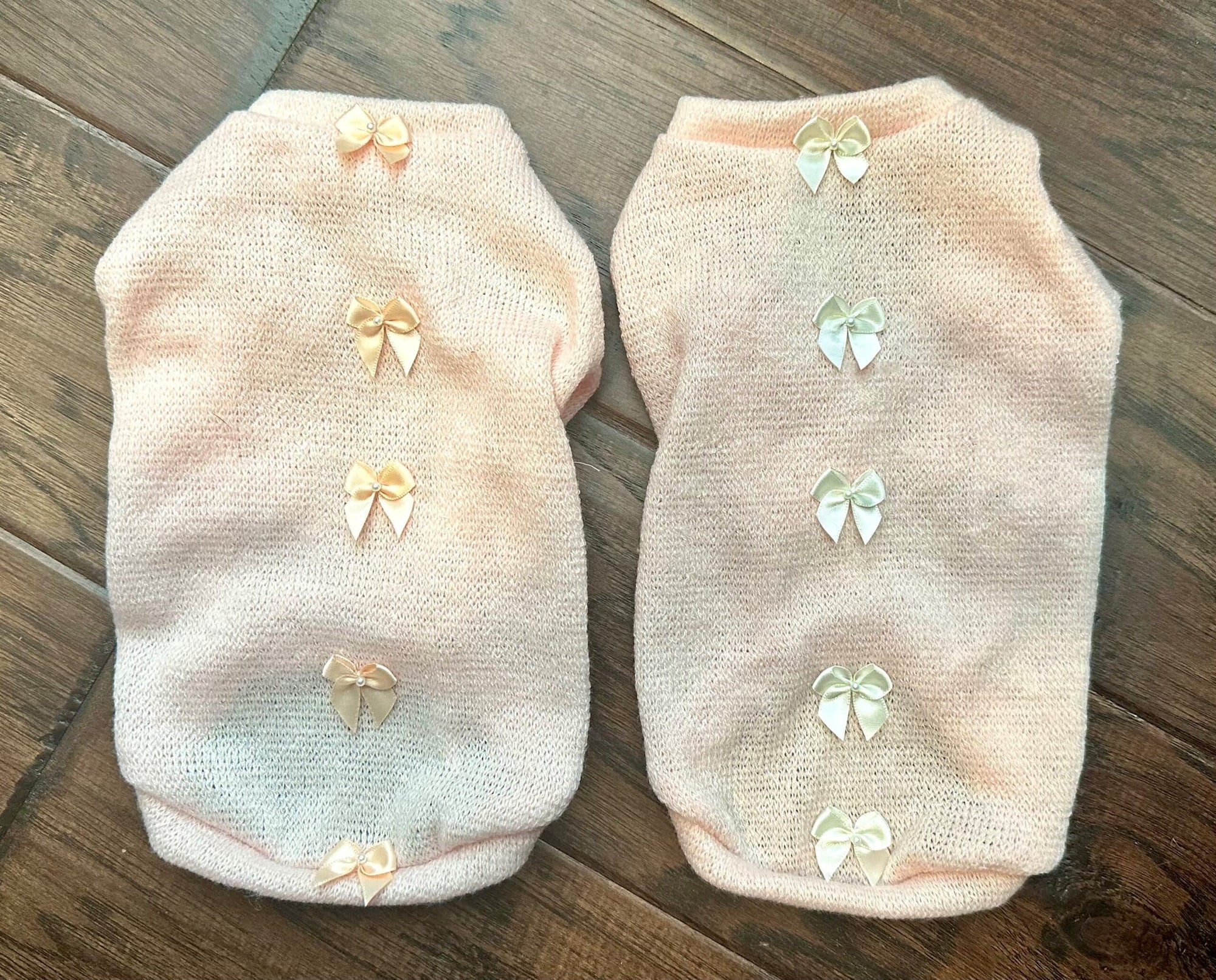 Dainty Bow Peach Dog Sweater image 0