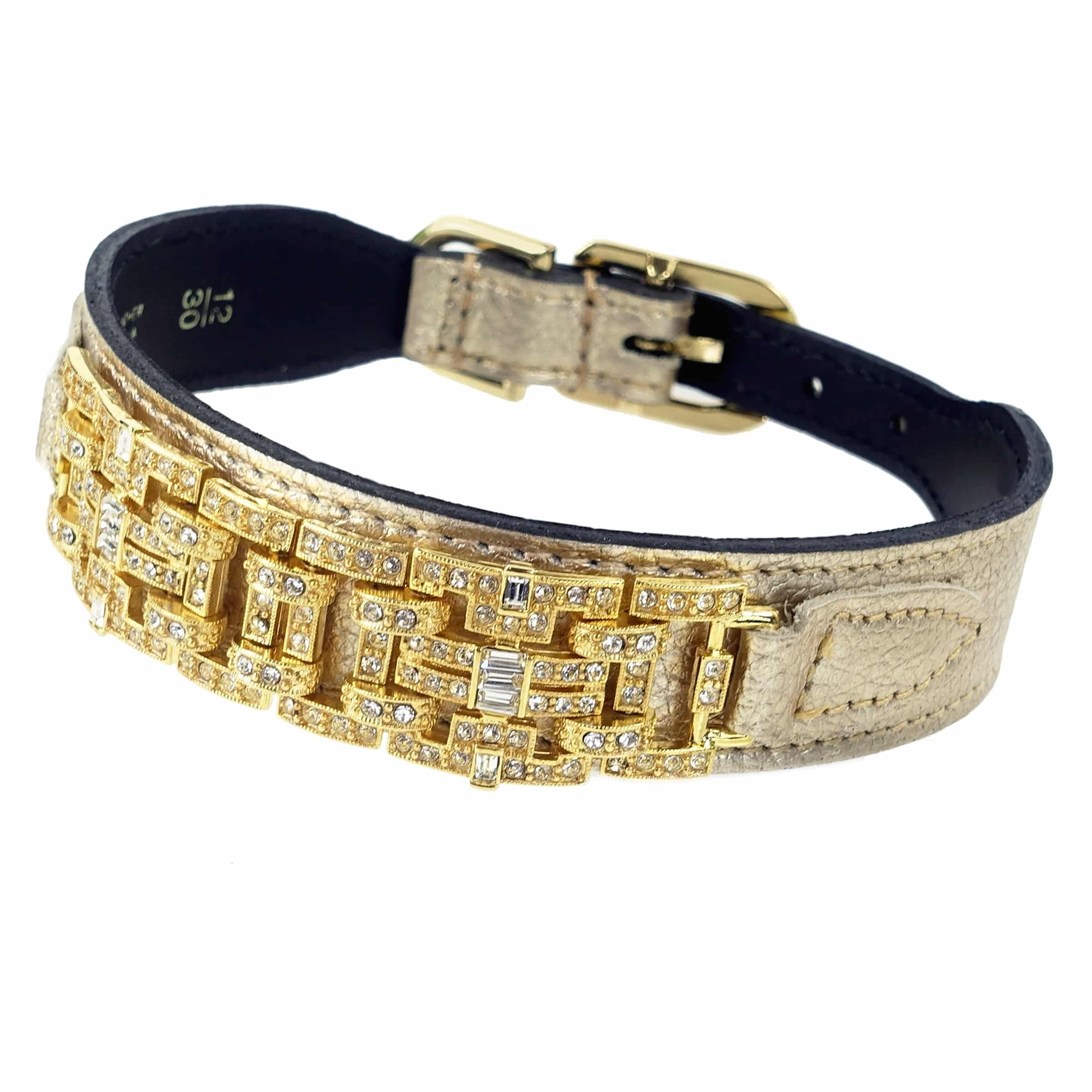 Haute Couture Art Deco in Metallic Gold & Gold Dog Collar image 1