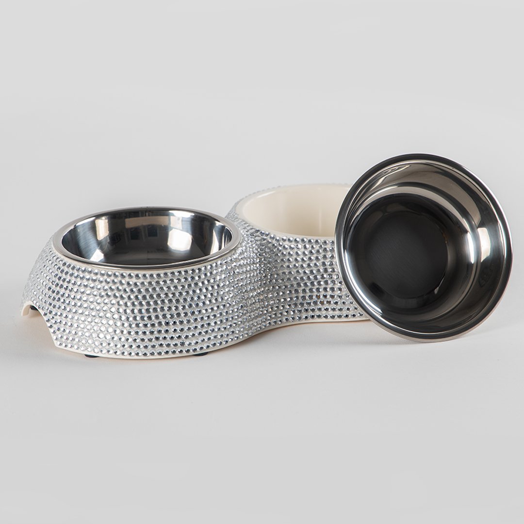 Crystal Dining Dog Bowl - Clear image 1