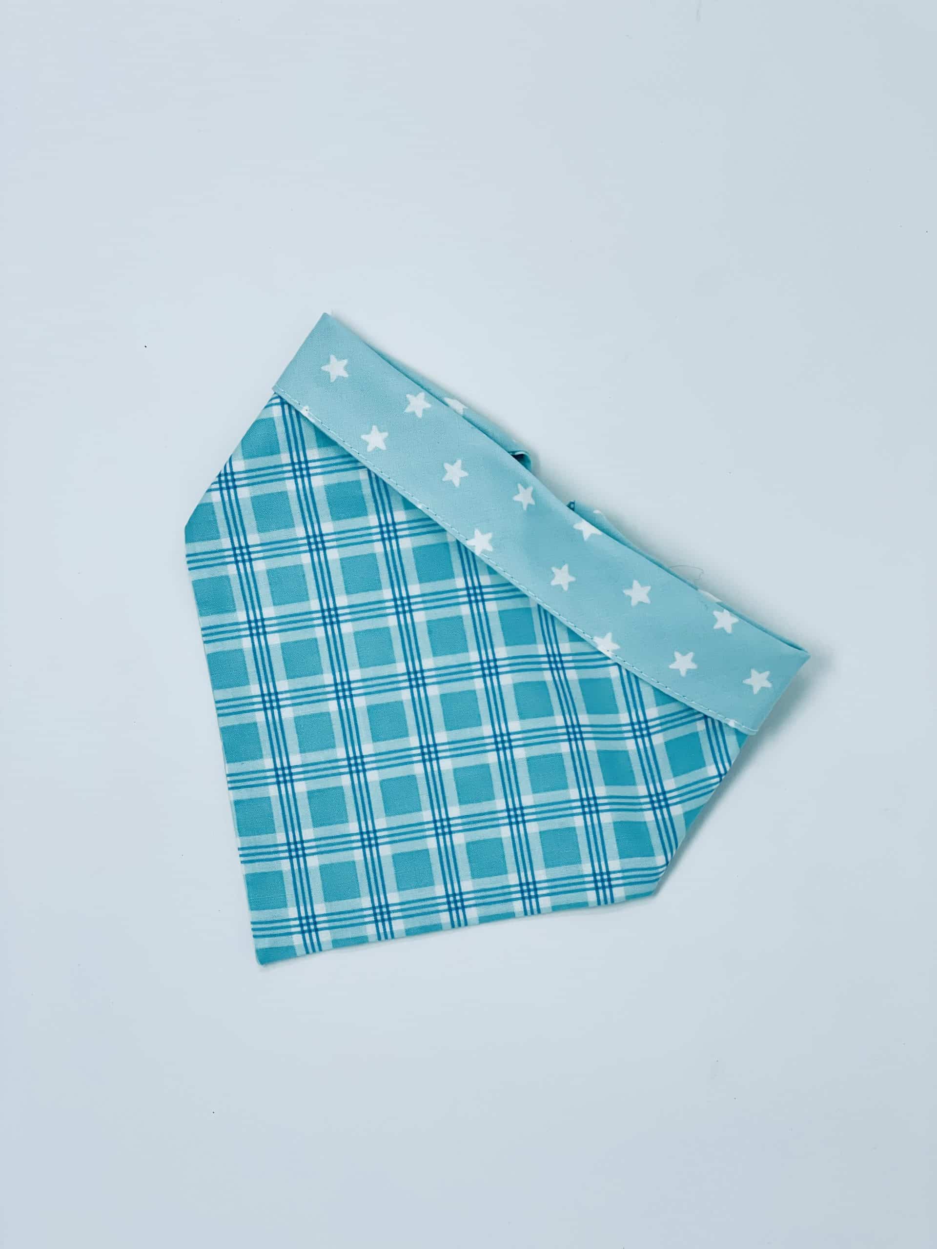 Blue Plaid and Stars Dog Bandana image 2