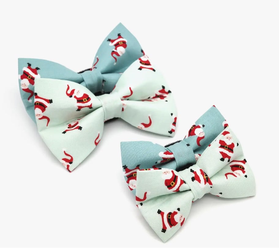 Dancing Santa Dog Bow Tie - Mint image 2