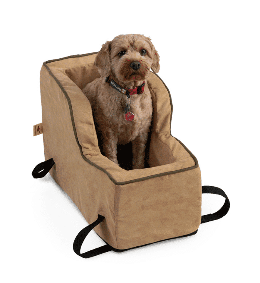 Snoozer Luxury High-Back Console Dog Car Seat - Camel / Olive - Small image