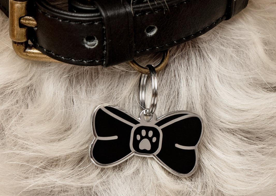 Black Bowtie Dog Collar Charm