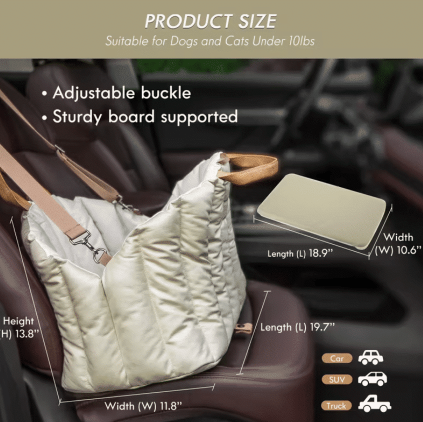 Dog Sling Travel Carrier, Car Seat and Bed - Sage image 3