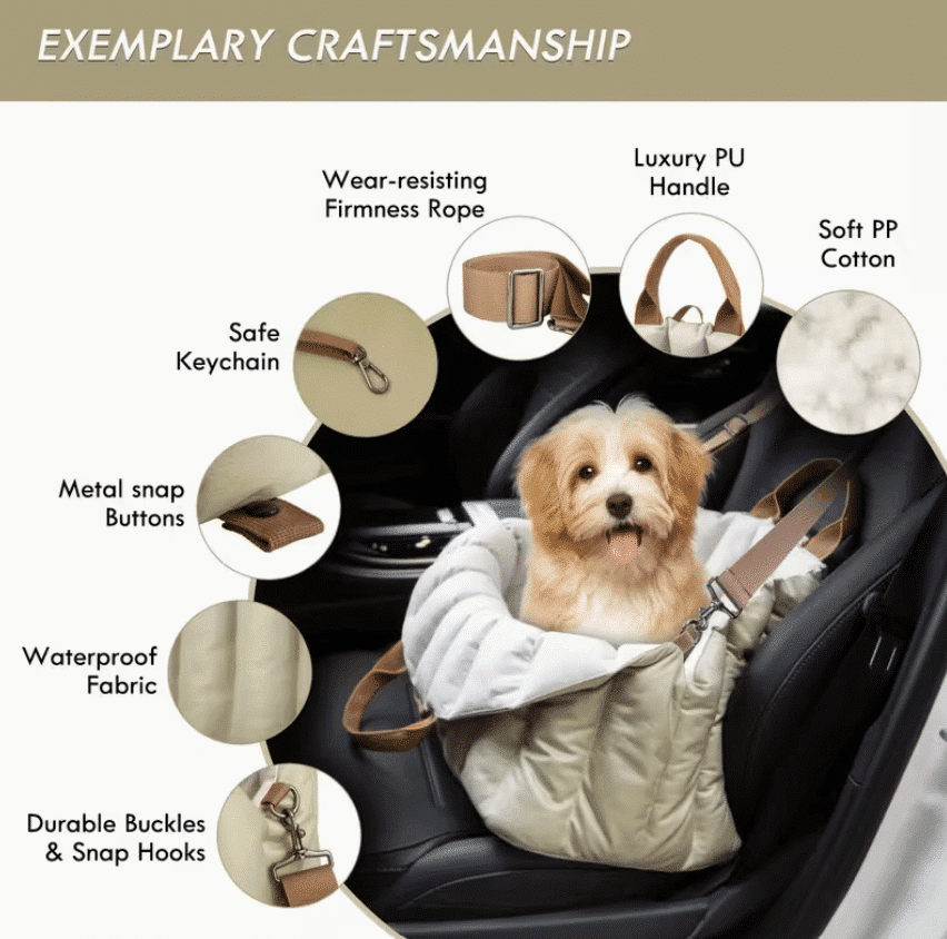 Dog Sling Travel Carrier, Car Seat and Bed - Sage image 2