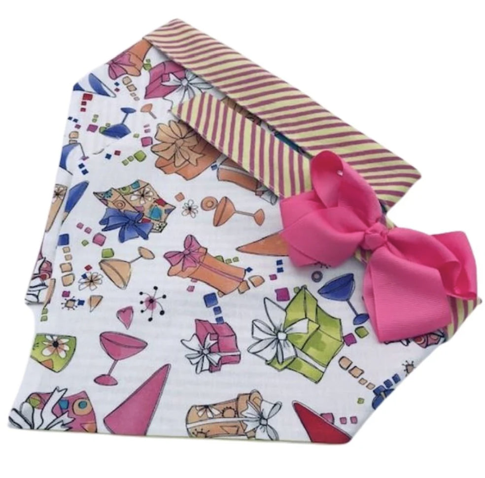 Its Your Birthday – White Dog Bandana - no bow