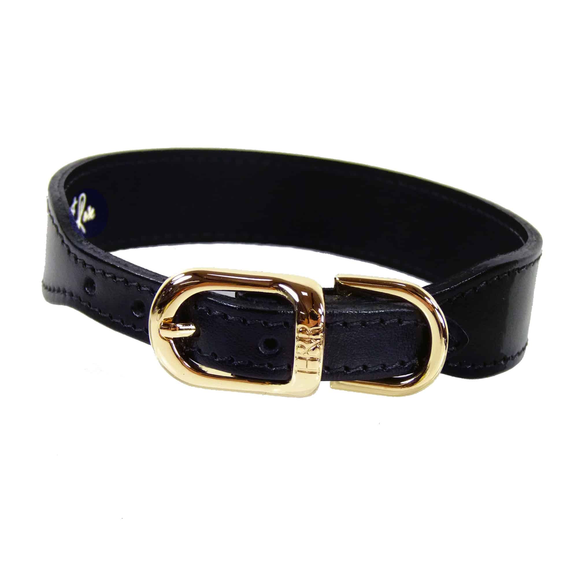 Belmont Dog Collar in Jet Black & Gold image 1