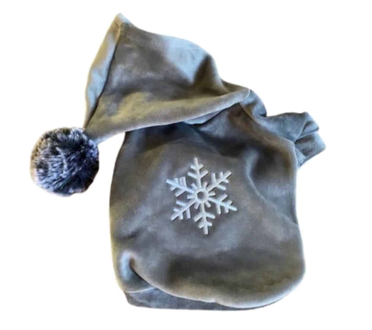 Grey Velour Dog Hoodie image 0