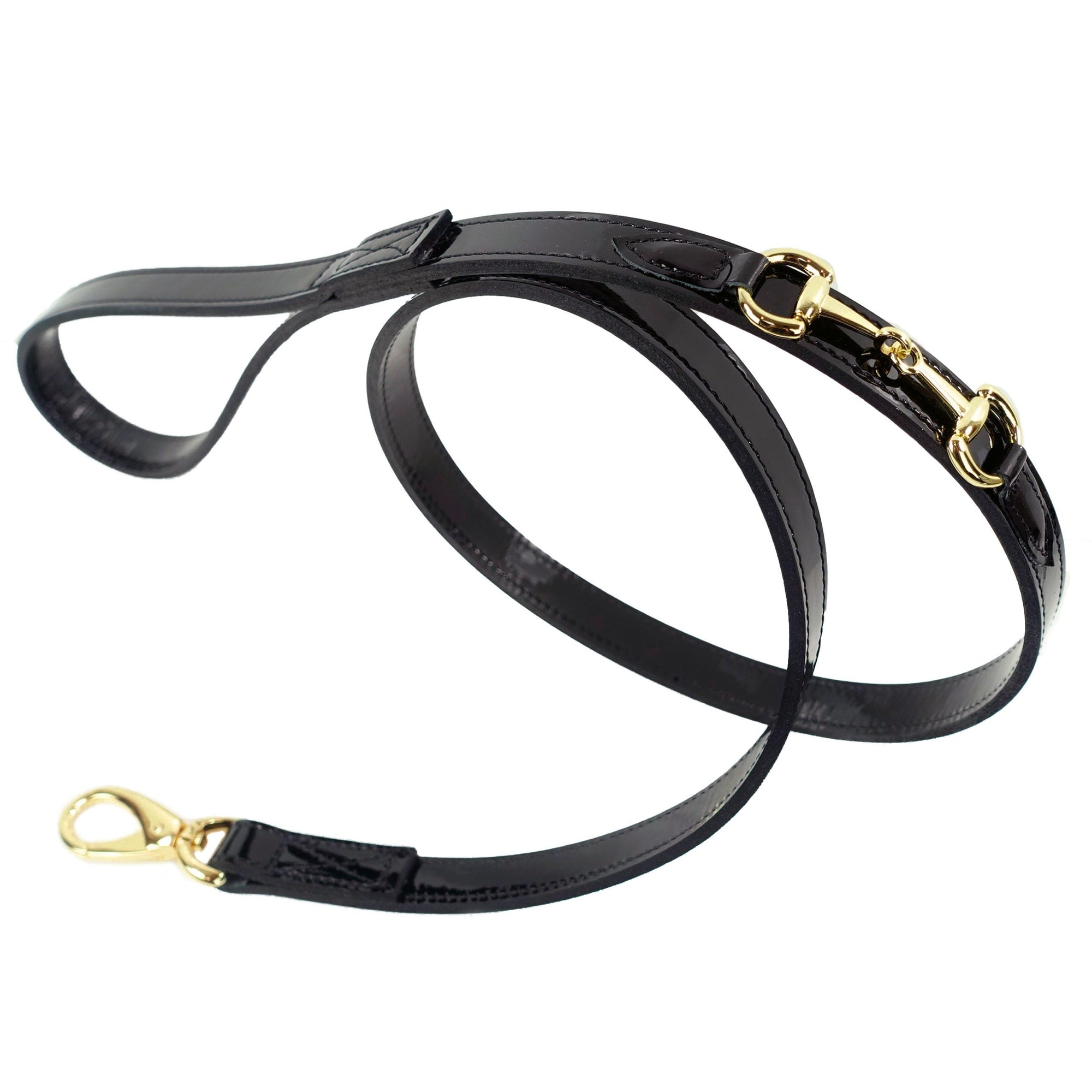 Belmont with Icon Dog Leash in Jet Black & Gold image 0