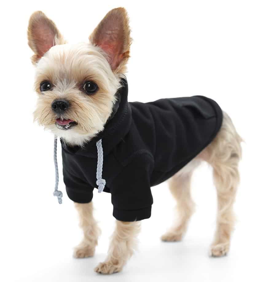 Drawstring Dog Hoodie - Black image 2