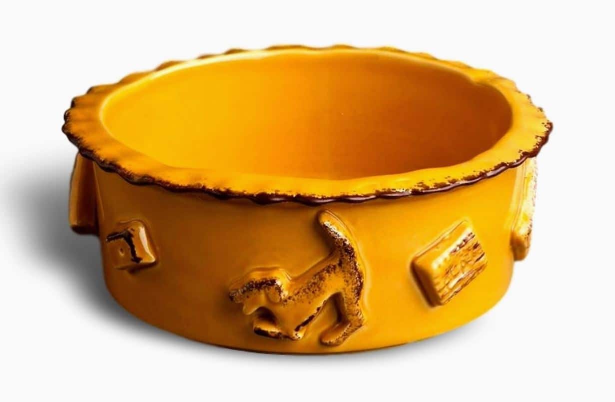 Ceramic Dog Food and Water Bowl - Caramel image 0