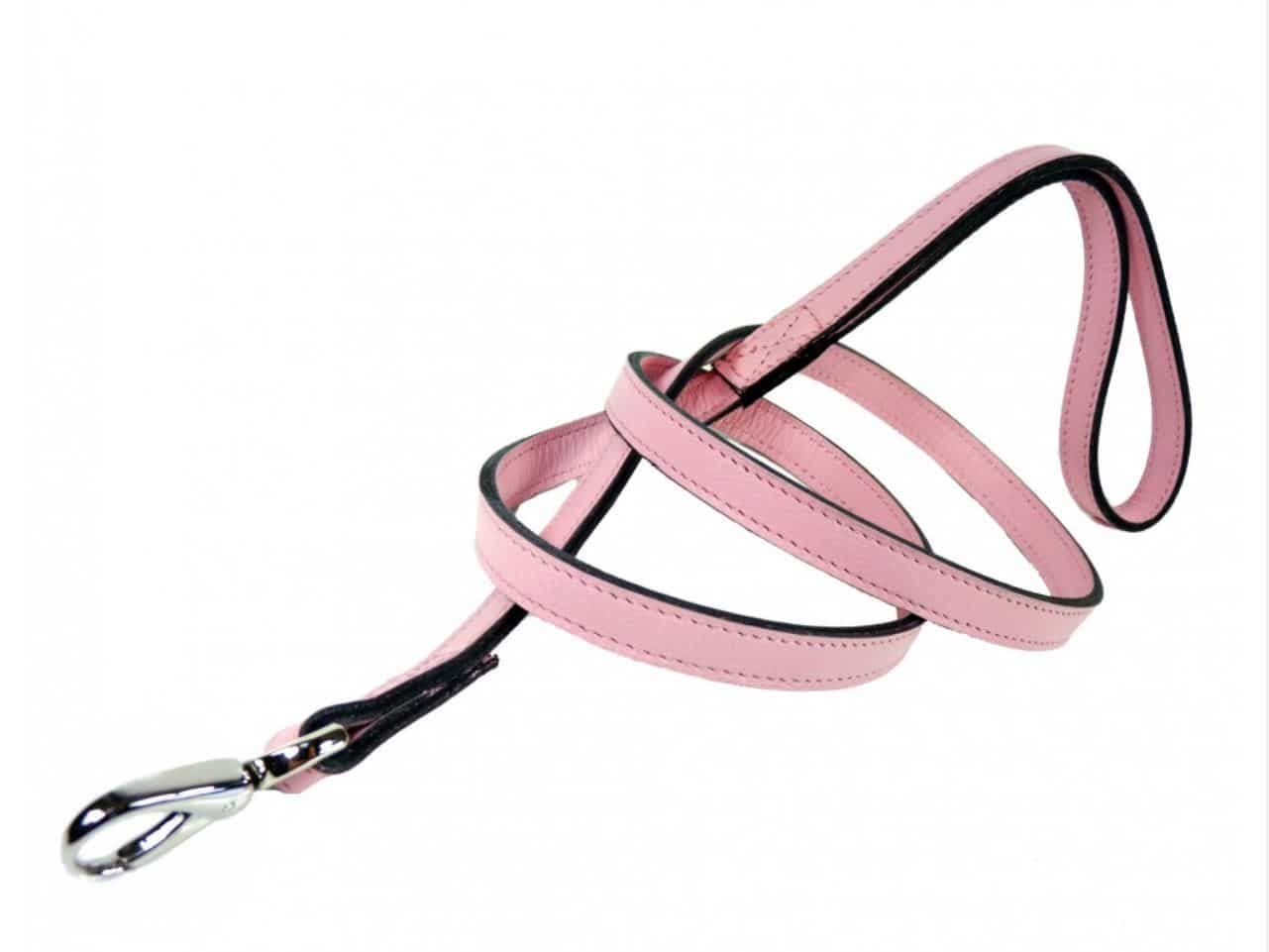 Haute Couture Art Deco Dog Leash in Pink & Nickel image 0
