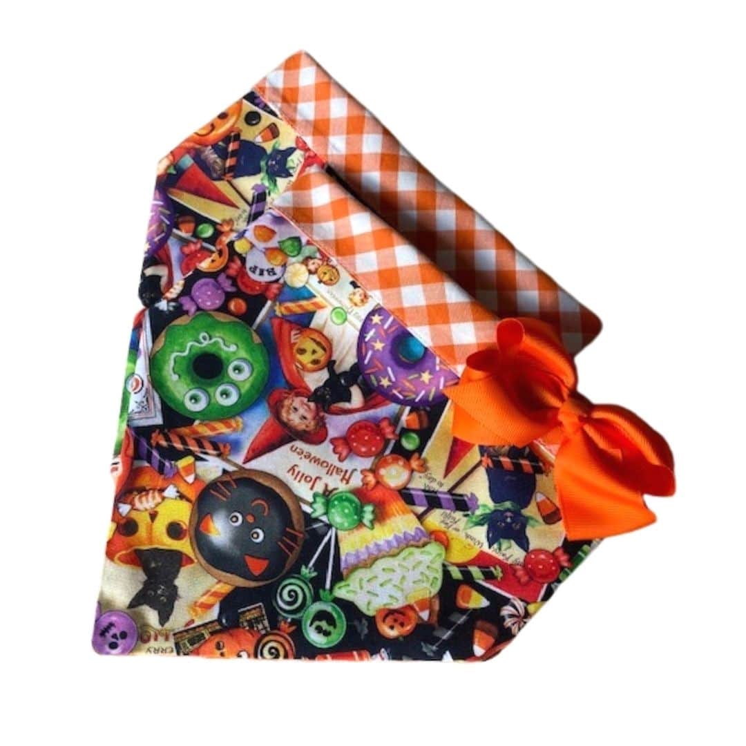 Halloween Candy Galore Dog Bandana with Bow image 0